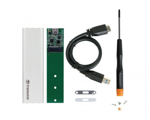 TRANSCEND CM80S M.2 SATA SSD to USB 3.1 Enclosure (M.2 2242/2260/2280) Silver