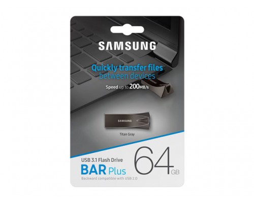 SAMSUNG BAR PLUS 64GB USB 3.1 Titan Gray