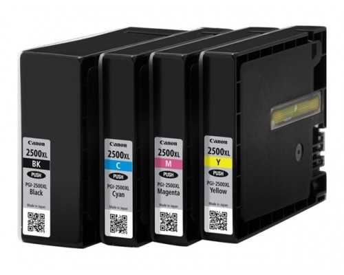 CANON PGI-2500XL B/C/M/Y inktcartridge zwart en drie kleuren high capacity multipack