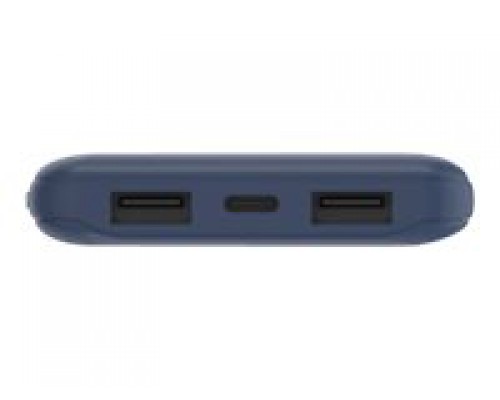 BELKIN 10K mAh Power Bank with USB-C 15W Dual USB-A 15cm USB-A to C Cable Blue
