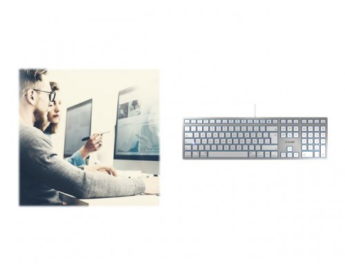 CHERRY KC6000 SLIM FOR MAC - Corded Keyboard - USB - SILVER (DE)