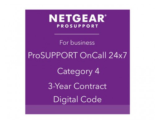 NETGEAR ProSupport Maintenance Contract OnCall Cat4 3Years 24hx7d Techn.PhoneSupport + express hardware replacement - electr.License