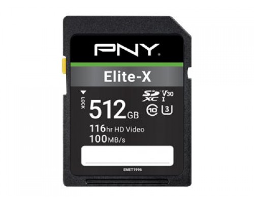 PNY Memory Card 512GB SDHC SD ELITE X SDXC CLASS 10 UHS I U3