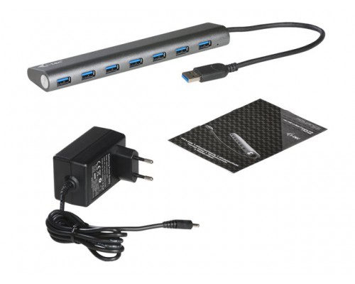 I-TEC USB 3.0 Metal Charging HUB 7 Port with power adaptor 7x USB charging port. For Tablets Notebooks Ultrabooks PC