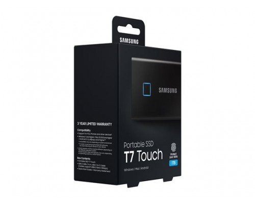 SAMSUNG Portable SSD T7 Touch 1TB extern USB 3.2 Gen.2 black metallic