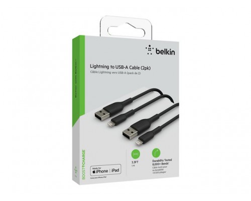 BELKIN Lightning to USB-A Cable 1M 2PK - Black