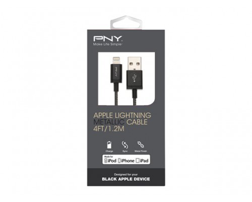 PNY Lightning Charge & Sync Cable Black Metallic