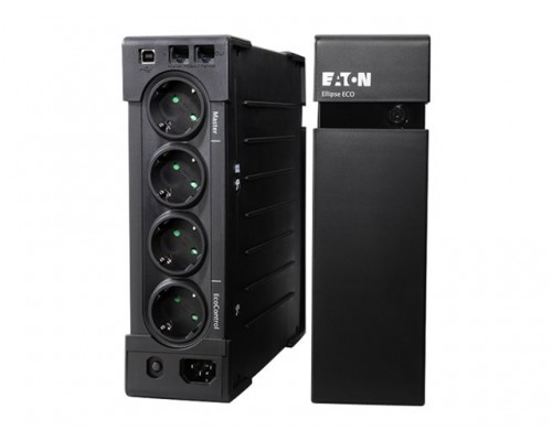 Eaton UPS Ellipse ECO 650 USB DIN (rack/tower) - AC 230 V - 400 Watt - 650 VA - USB - Shuko 4 Output - 2U - 19inch