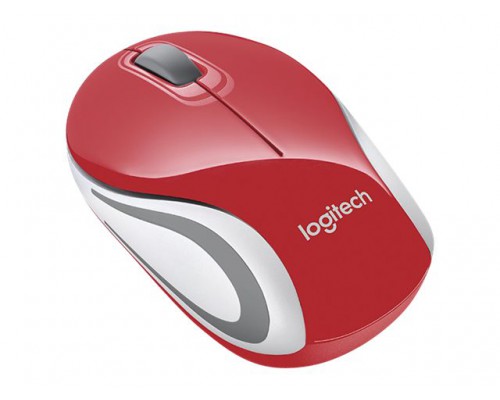 LOGITECH Mouse Wireless M187 Mini Mouse Red - Tiny unifying nano receiver - Muis Rood Draadloos