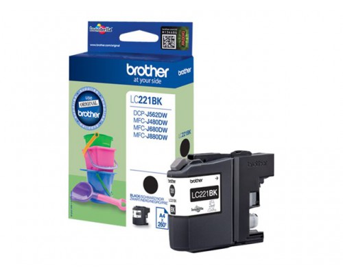 BROTHER LC221BK SINGLE BLISTER & DR SEC TAG