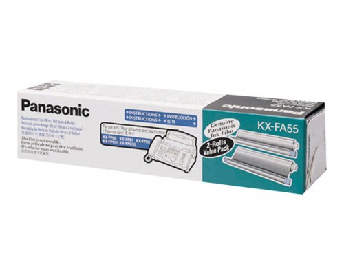 PANASONIC KX-FA55X KX-FP151 FP181 FP185 thermal ribbon black 2x140 pages 2-pack