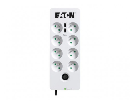 EATON Power Surge Socket 10A Protection Box 8 outlets FR with Tel / Internet line protection USB