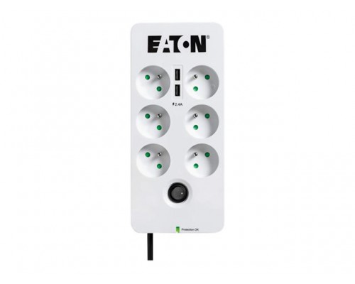 EATON Power Surge Socket 10A Protection Box 6 outlets FR with Tel / Internet line protection USB