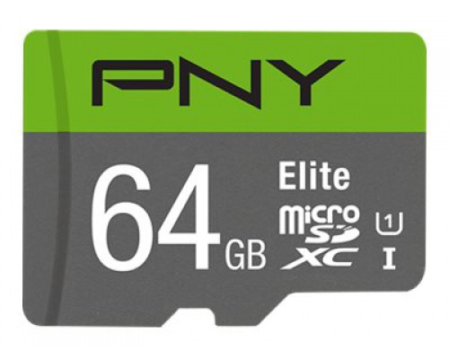 PNY Micro SD Card Elite 64GB HC Class 10 UHS I U1 SD adapter