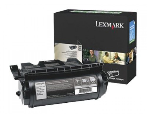 LEXMARK T640, T642, T644 tonercartridge zwart high yield 21.000 pabinas 1-pack return program etiketten-printcartridge