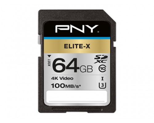 PNY Memory Card 64GB SDHC SD ELITE X SDHC CLASS 10 UHS I U3