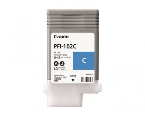 CANON PFI-102C dye inktcartridge cyaan standard capacity 130ml 1-pack