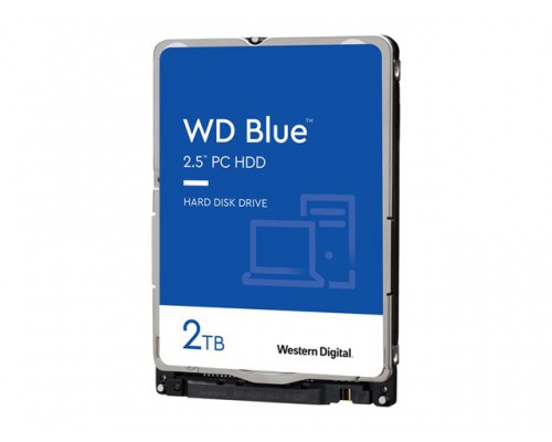 WD Blue Mobile 2TB HDD 7mm 5400Rpm SATA 6Gb/s serial ATA 128MB cache 2.5inch RoHS compliant internal Bulk