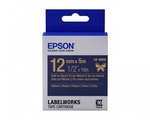 EPSON Ribbon LK-4HKK - Satin - Gold / Navy Blue 12/5
