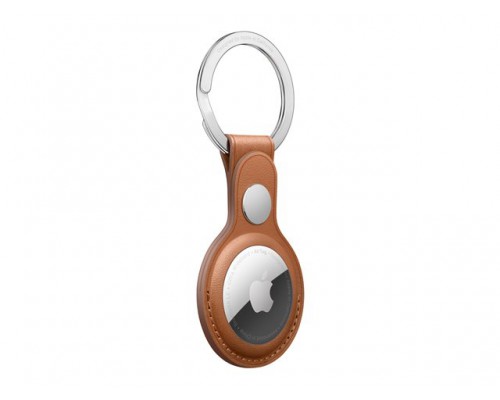 APPLE AirTag Leather Key Ring - Saddle Brown