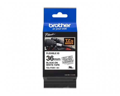 BROTHER P-Touch TZE-FX261 black on white 36mm