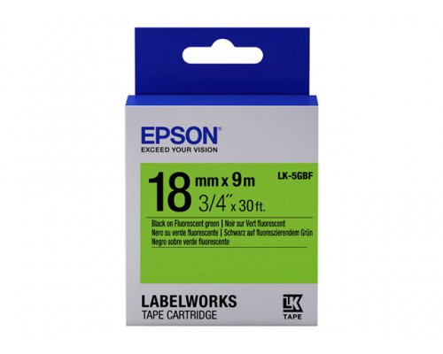EPSON LK-5GBF Fluorescent Noir/Vert 18/9