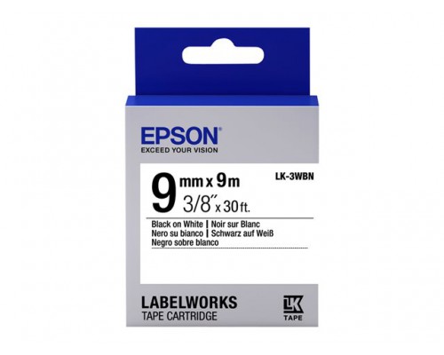 EPSON LC-3WBN Standard Zwart op Wit tape 9mm