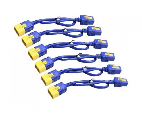 APC Power Cord Kit 6 ea Locking C19 to C20 0.6m 2ft Blue