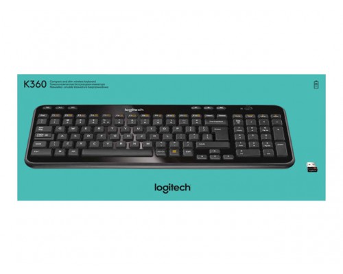 LOGITECH Keyboard K360 Wireless - Black - Int NSEA layout - Toetsenbord Draadloos