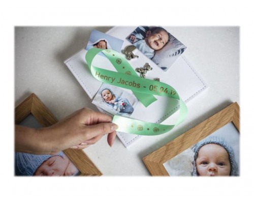 BROTHER P-Touch 24mm mint green/gold ribbon tape