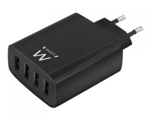 EWENT USB Charger 110-240V 4 port smart charging 5.4A black