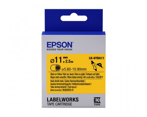 EPSON Ribbon LK-6YBA11 - Heat Shrink Tubing HST Black / Yellow d11 / 2.5
