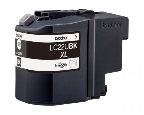 BROTHER LC22UBK Inkt cartridge Zwart, 2400 pagina s voor DCP-J785DW en MFC-J985DW