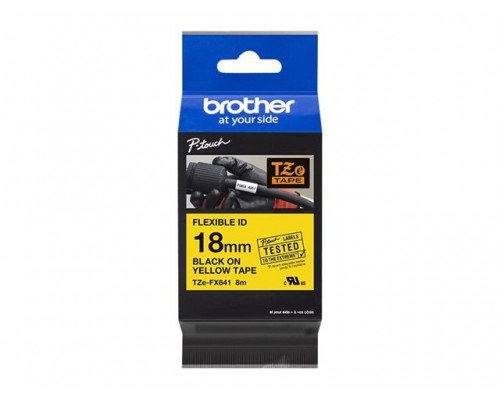 BROTHER P-Touch TZE-FX641 black on yellow 18mm