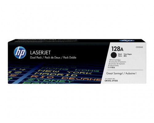 HP 128A LaserJet originele toner cartridge zwart standard capacity 2 x 2.000 paginas 2-pack
