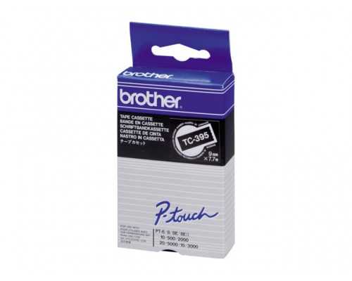 BROTHER P-Touch TC-395 white on black 9mm