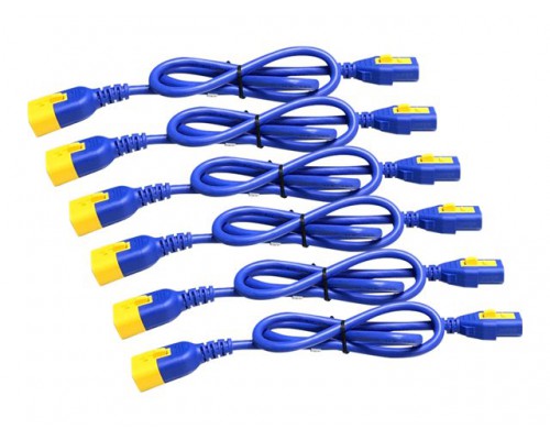 APC Power Cord Kit 6 ea Locking C13 to C14 color blue Cord Length 0.6 meter