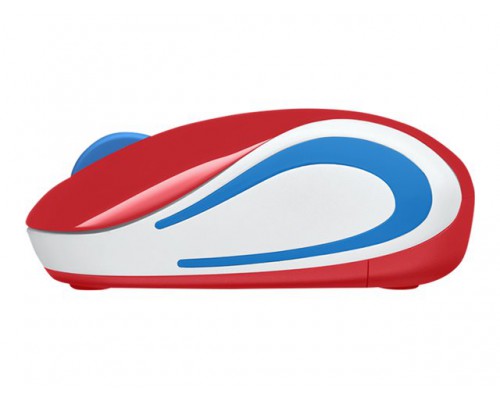 LOGITECH Mouse Wireless M187 Mini Mouse Red - Tiny unifying nano receiver - Muis Rood Draadloos