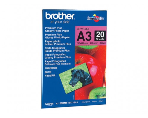BROTHER BP-71GA3 Glossy photo inktjet 260g/m2 A3 20 sheets 1-pack