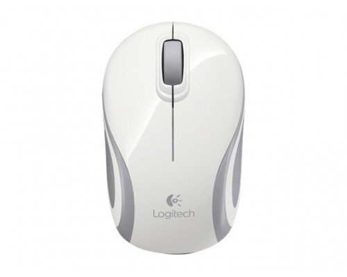 LOGITECH Mouse Wireless M187 Mini Mouse White - Tiny unifying nano receiver - Muis Wit Draadloos