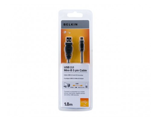 BELKIN CABLE USB USBA/USBMINI5PB 1.8M POWER/DATA PRO