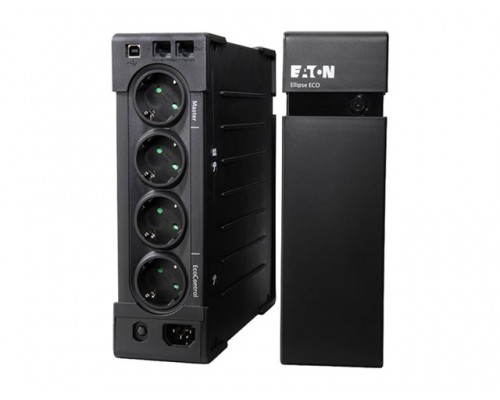 EATON UPS Ellipse ECO 800 USB DIN (rack/tower) - AC 230 V - 500 Watt - 800 VA - USB - Shuko 4 Output - 2U - 19inch