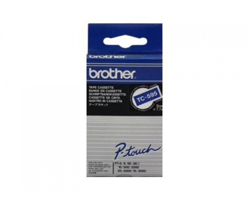 BROTHER P-Touch TC-595 white on blue 9mm