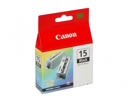 CANON BCI-15BK inktcartridge zwart standard capacity 2 x 5.3 ml 2 x 121 paginas 2-pack