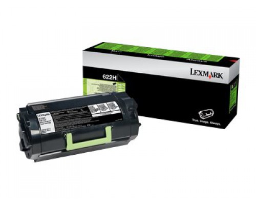 LEXMARK 622H toner cartridge black high capacity 25.000 pages 1-pack return program