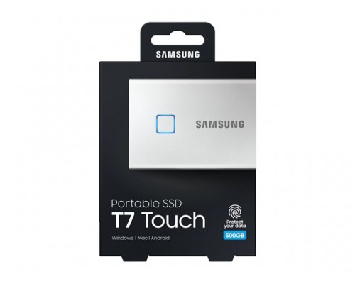 SAMSUNG Portable SSD T7 Touch 500GB extern USB 3.2 Gen.2 metallic silver