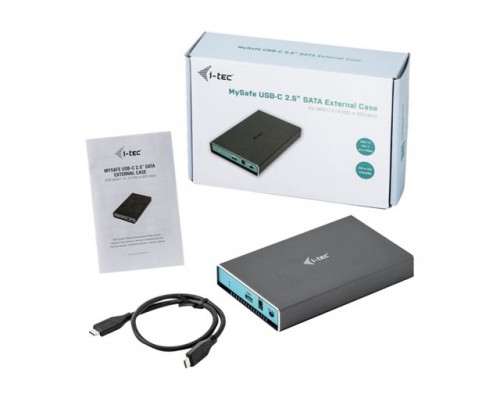 I-TEC USB-C 3.1 Gen. 2 MySafe Enclosure for 6.4cm 2.5inch SATA HDD SSD I/II/III USB-C 3.1 Gen.2 up to 10Gbps Alucase