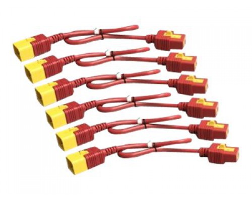 APC Power Cord Kit 6 EA LockingC19 TO C20 1.2M 4FT Red