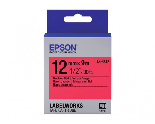 EPSON LK-4RBP Couleur pastel Noir/Rouge 12/9