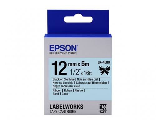 EPSON LK4LBK Label Cartridge Satin Ribbon Black/Blue 12/5